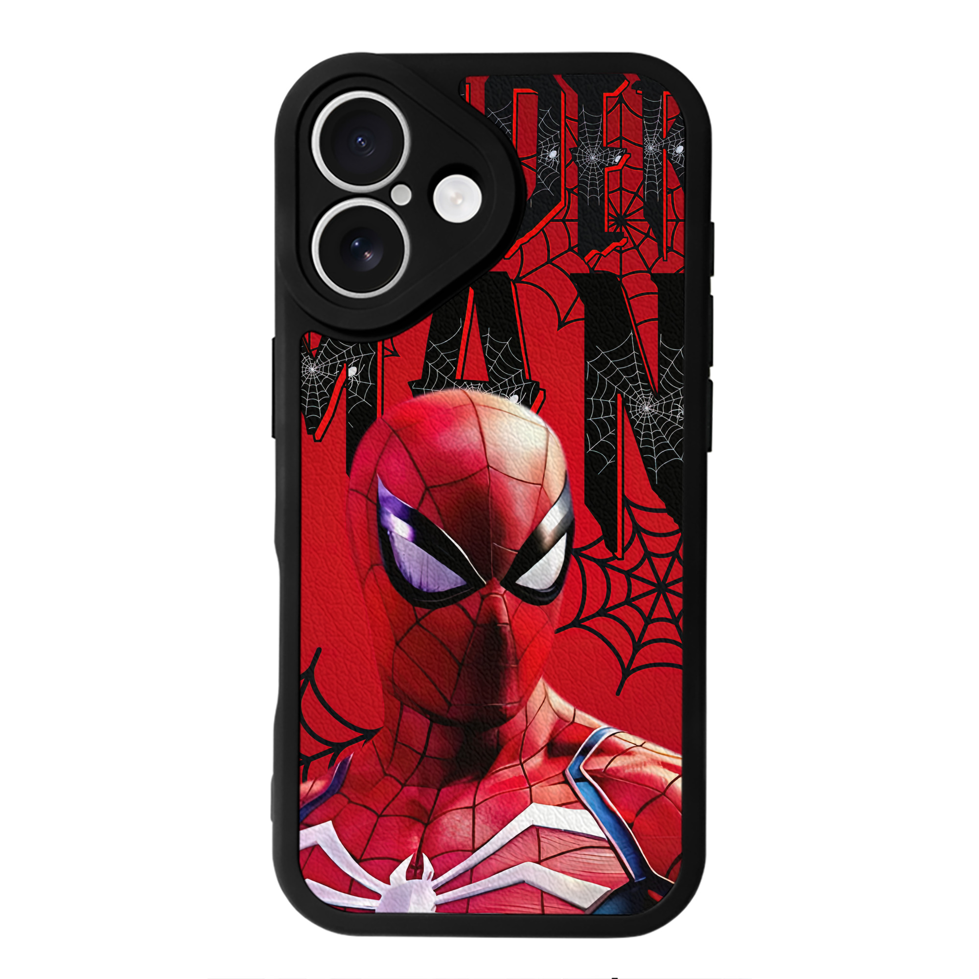 （画像用） Spider Man スパイダーマン 【iPhone 16シリーズ対応】シリコンスマホケース（レザー調） 材質：シリコン